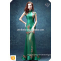 2016 OEM Services Gorgeous Lace Embroidery Sleeveless Elegant Green Trumpet Evening Dress Mermaid Fishtail Maxi Dress
